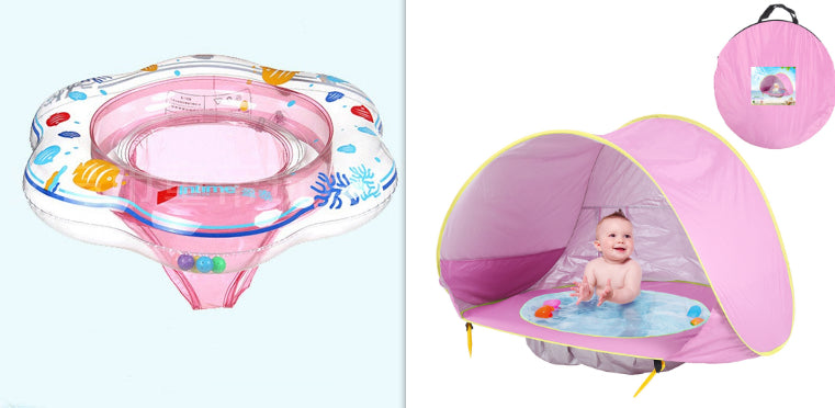Portable Baby Beach Tent with UV Protection & Mini Splash Pool for Toddlers