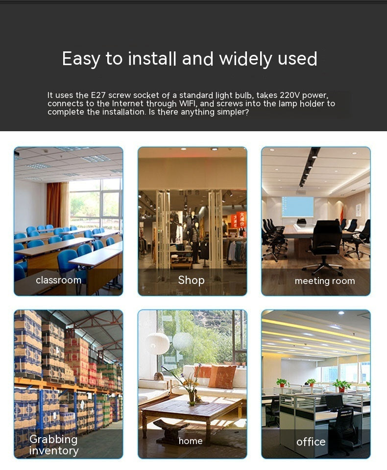 Dual-Band Outdoor Night Vision Wireless Light Bulb Security Camera