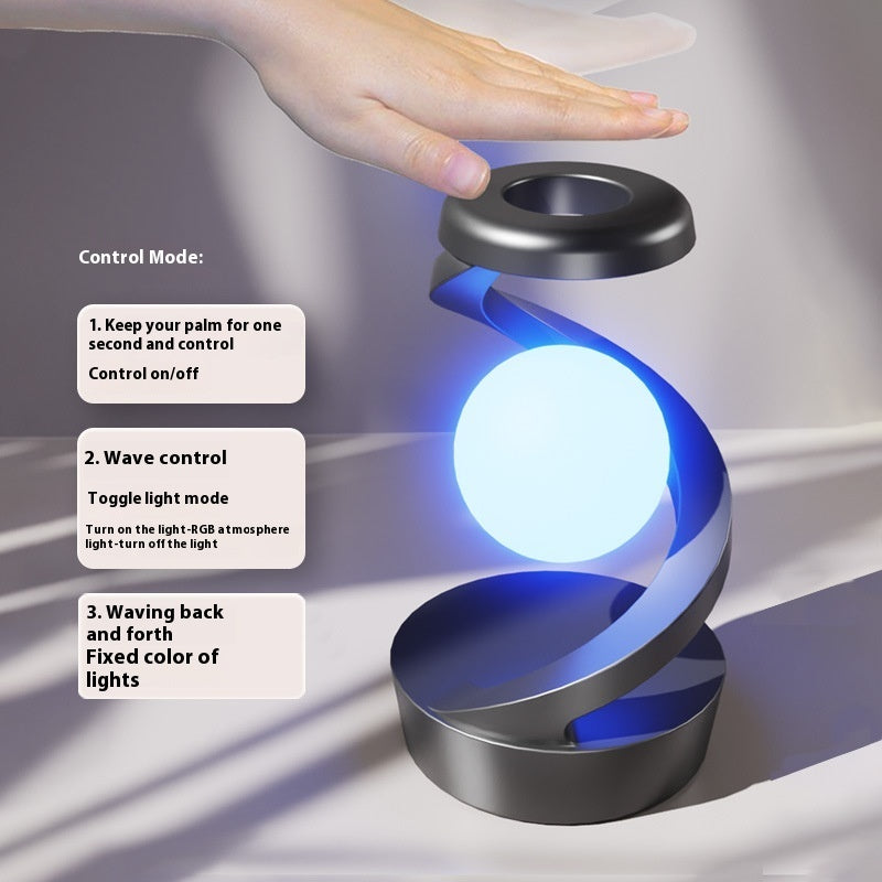 Rotating Moon Wireless Charging Desk Lamp – Sensor Control Night Light