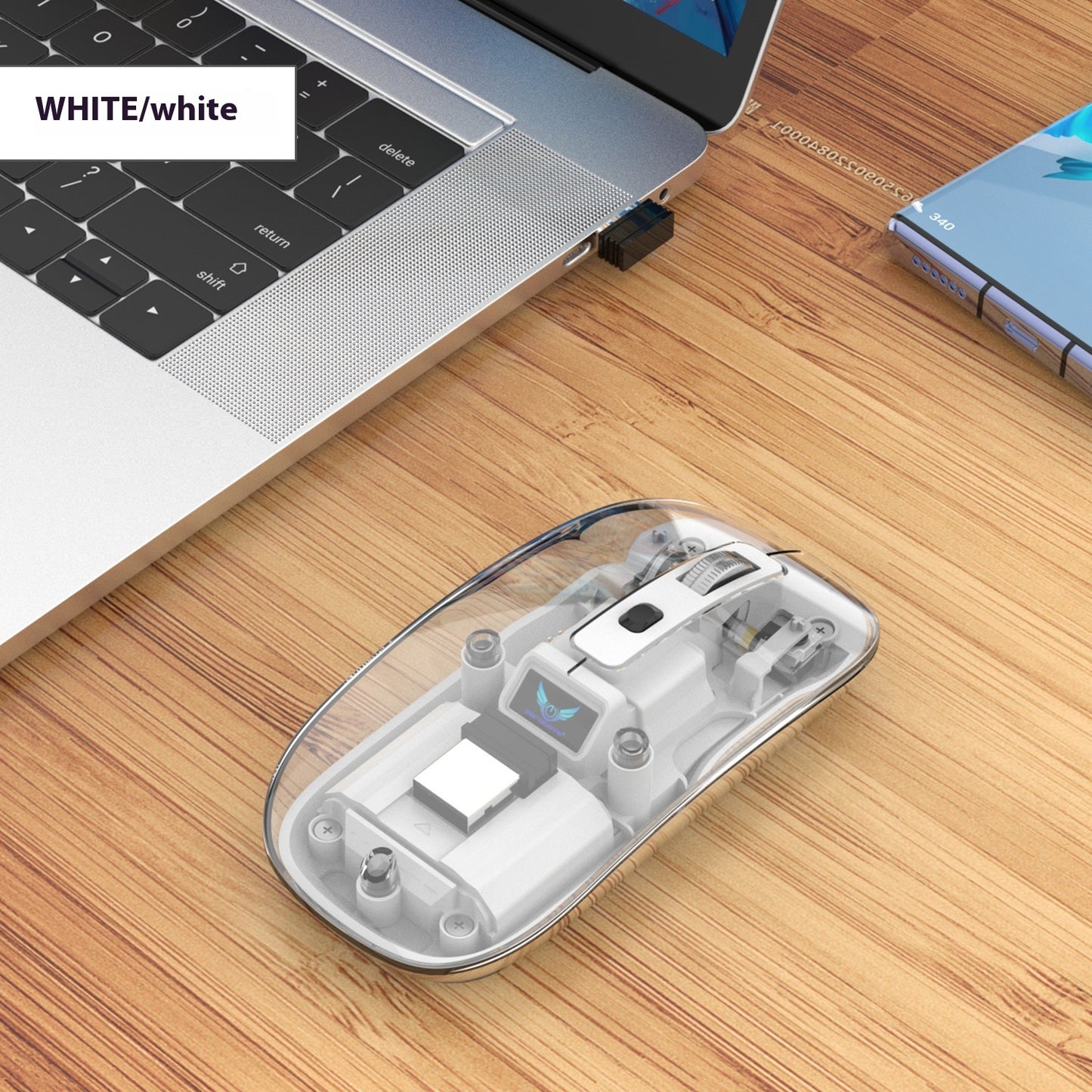 Transparent RGB Wireless Gaming Mouse – Triple Mode Bluetooth Magnetic Gaming Mouse for PC & Laptop