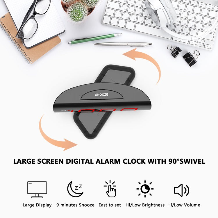 LED 90° Rotating Display Clock – Digital Modern Table Clock – Gadgets ...