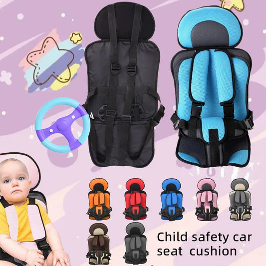 Portable Baby Safety Seat Pad with 5-Point Harness for Car & Stroller