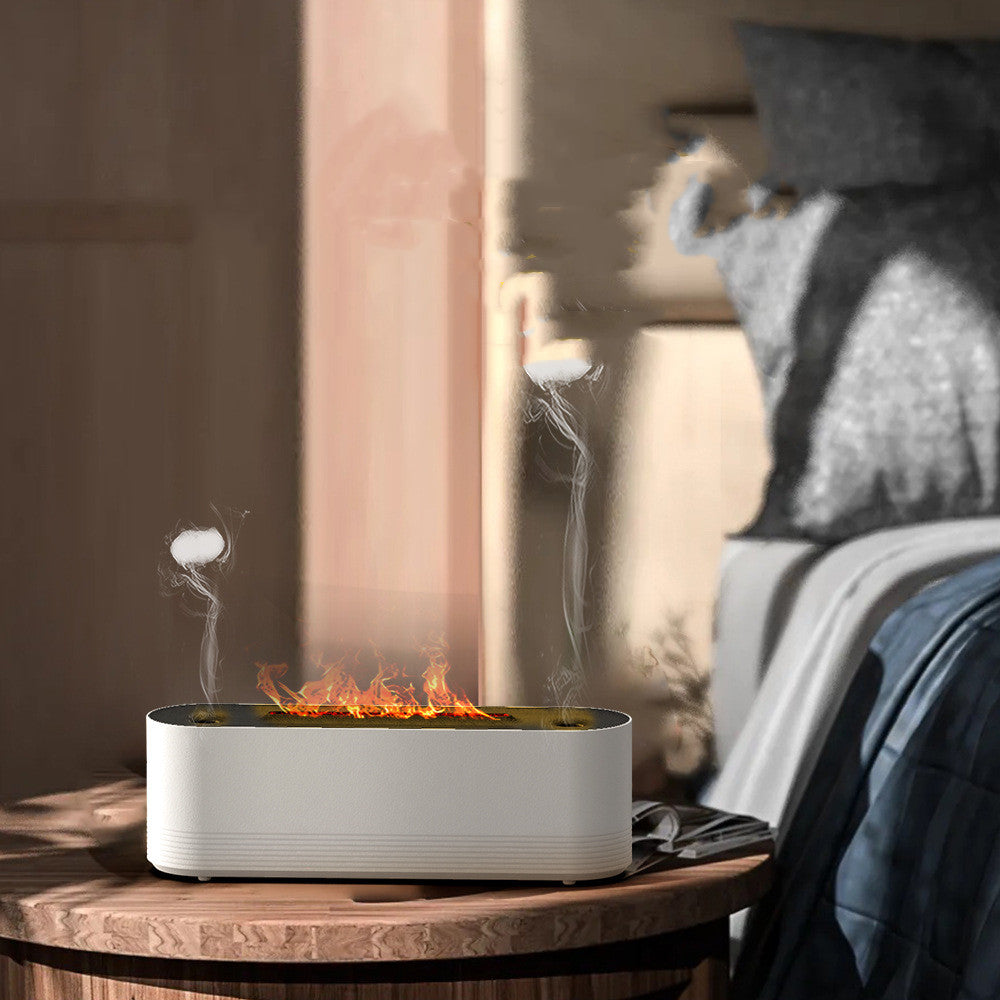 Flame Air Humidifier and LED Aroma Diffuser for Home Decor