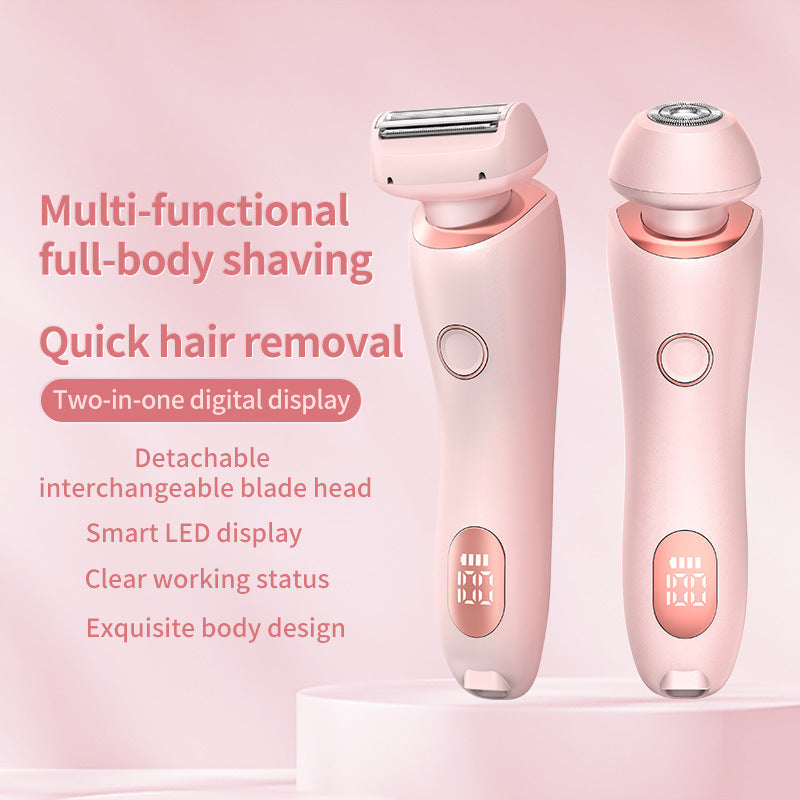 2-in-1 USB Rechargeable Women’s Epilator & Electric Trimmer – Painless Hair Removal Razor for Face, Legs, Bikini & Underarms