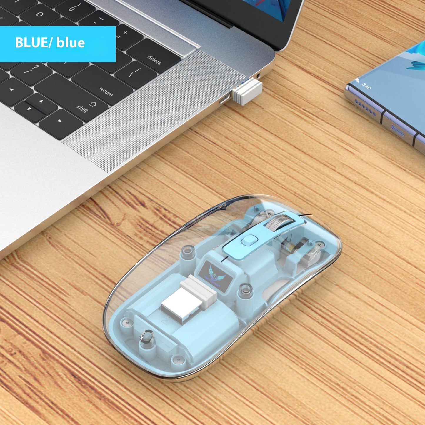 Transparent RGB Wireless Gaming Mouse – Triple Mode Bluetooth Magnetic Gaming Mouse for PC & Laptop