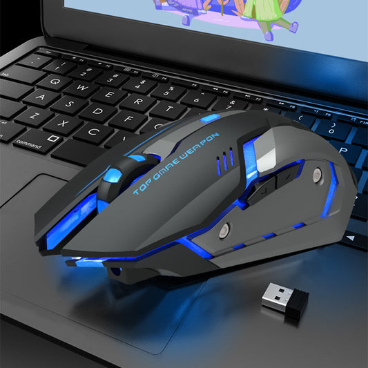 Wireless Silent Gaming Mouse with RGB Lighting – Rechargeable 2.4G Ergonomic USB Mouse for PC, Laptop & Office Use