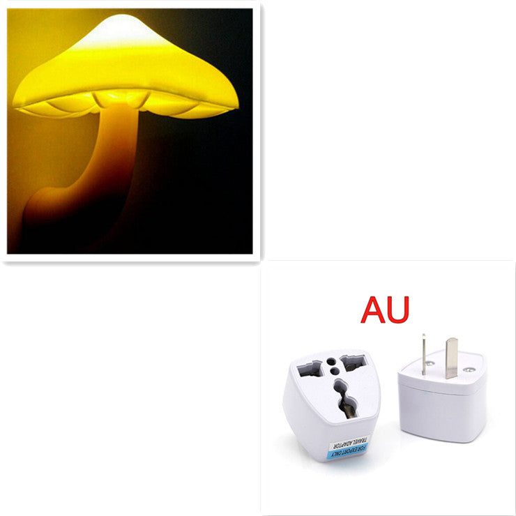 LED Mushroom Night Light with Smart Sensor – Plug-In Dusk to Dawn Wall Lamp Warm White Bedroom Ambient Lighting Decor