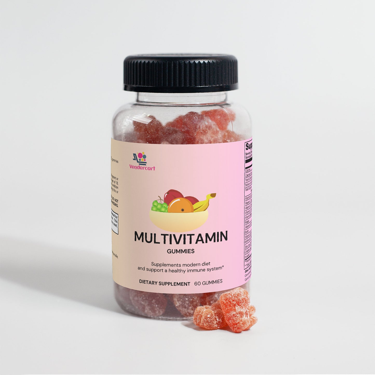 Multivitamin Bear Gummies — Strawberry Daily Essential Vitamins for Wellness