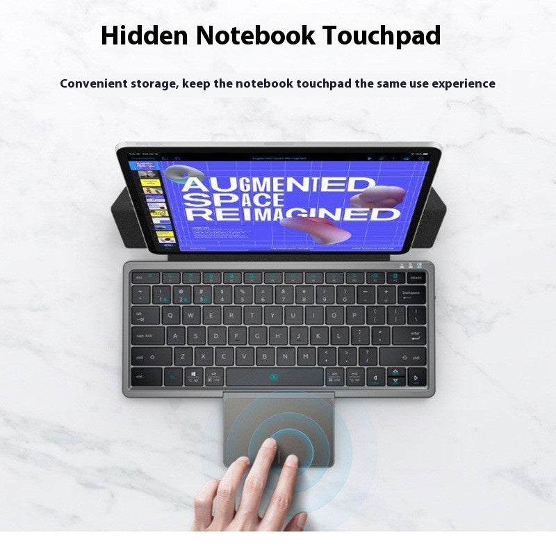 Three-in-One Wireless Bluetooth Keyboard with Built-In Touchpad & Stand