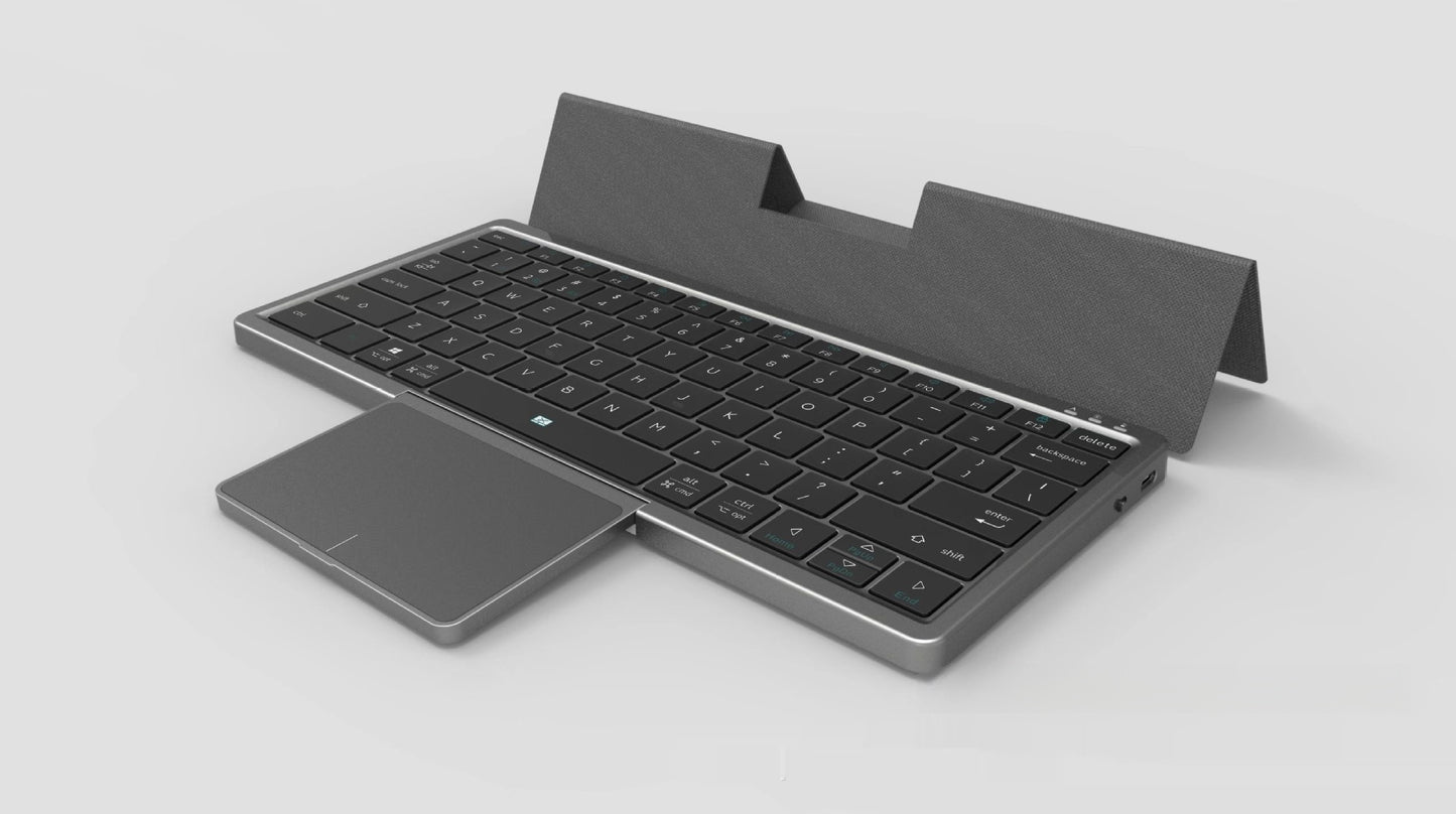 Three-in-One Wireless Bluetooth Keyboard with Built-In Touchpad & Stand