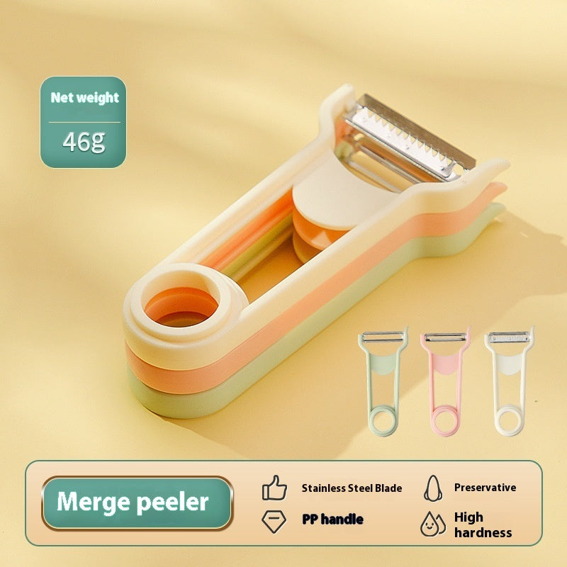 3-In-1 Handheld Grater – Stainless Steel Vegetable & Cheese Shredder