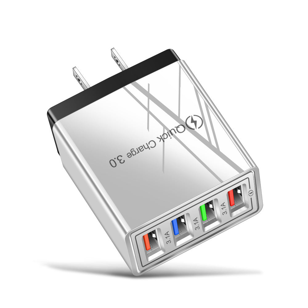 4-Port USB Wall Charger Quick Charge 3.0 – Fast Charging Multi Device Power Adapter for Phone, Tablet & Travel Use