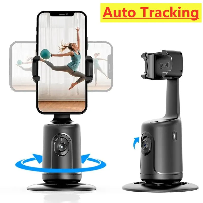 AI Face Tracking Phone Gimbal – 360° Auto Video Stabilizer for Vlog & Live