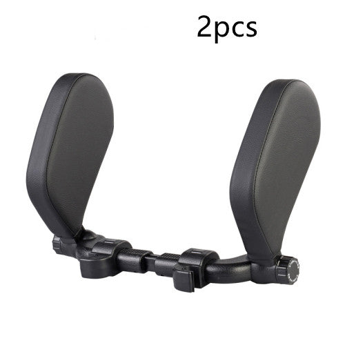 Adjustable Car Headrest Pillow with Side Support – Ergonomic Leather Memory Foam Neck Cushion for Travel & Sleeping Comfort