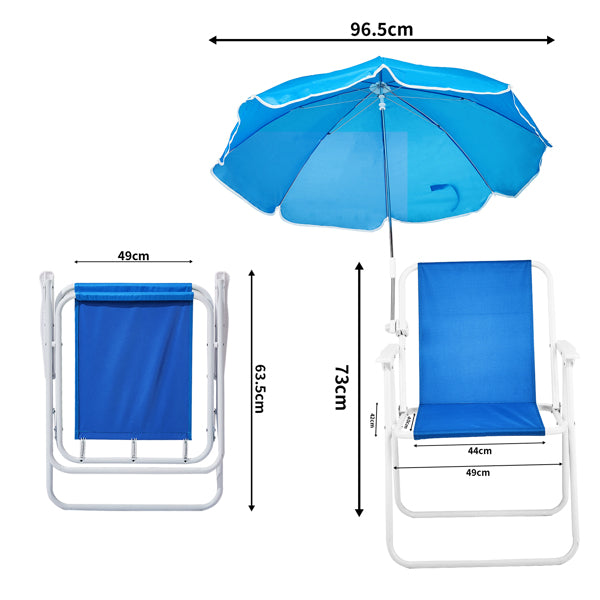 Folding Beach Camping Chair with Umbrella – Iron Frame & Oxford Seat Outdoor Chair