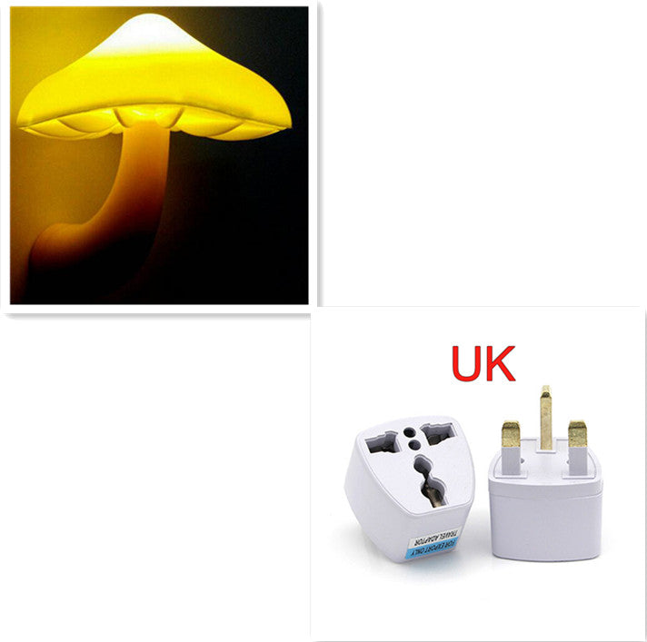 LED Mushroom Night Light with Smart Sensor – Plug-In Dusk to Dawn Wall Lamp Warm White Bedroom Ambient Lighting Decor